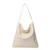 Genuine cowhide leather women's shoulder bag, stone pattern, large capacity travel hobo bag, underarm large bag