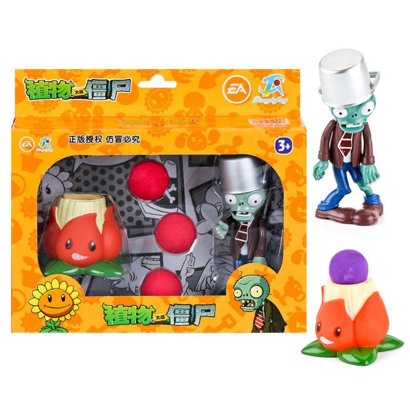 Plants vs Zombies 2 Cactus Peashooter Coconut Cannon A.K.E.E Toy Set 6 Style Game Figures Soft Silicone Zombie Birthday Gift Boy