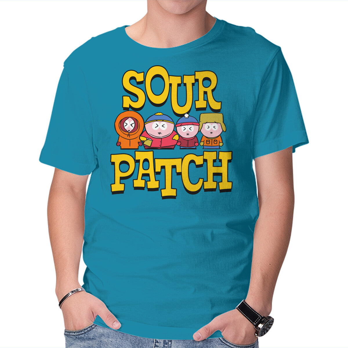 Unisex Crew Neck T-Shirt Sour Patch Graphic Short Sleeve Casual Tee L