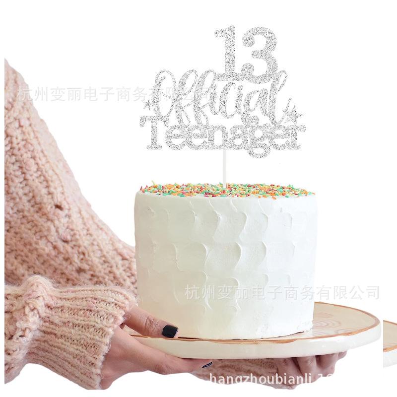 1Pcs Black Gold Happy 10 Birthday Cake Topper 10th 20th 30th 40th 50th 60th Loves & Wishes Party Decorations for Birthday Party