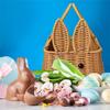 ABWR- Easter Egg Handwoven Gift Basket Picnic Basket Fruit Storage Basket Flower Basket Durable Easy Install