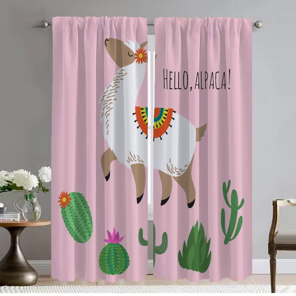 

Шторы-разделители из альпаки для спальни, элегантные шторы для комнаты, 2 шт., затемняющие шторы, украшение на Хэллоуин, гостиная, кухня W50xH70cmx2pcs-CL