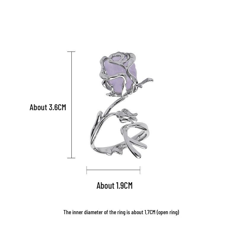 

Light Luxury Rose-Shaped Resin Ring: Sweet & Cool Design for Index Finger