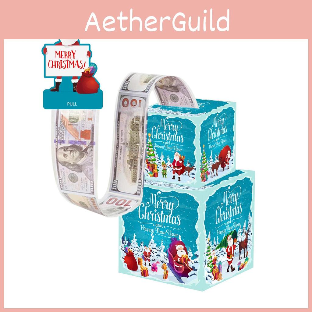Holiday Christmas Party Decor Cardboard Double Layer Santa Gift Box Money Box