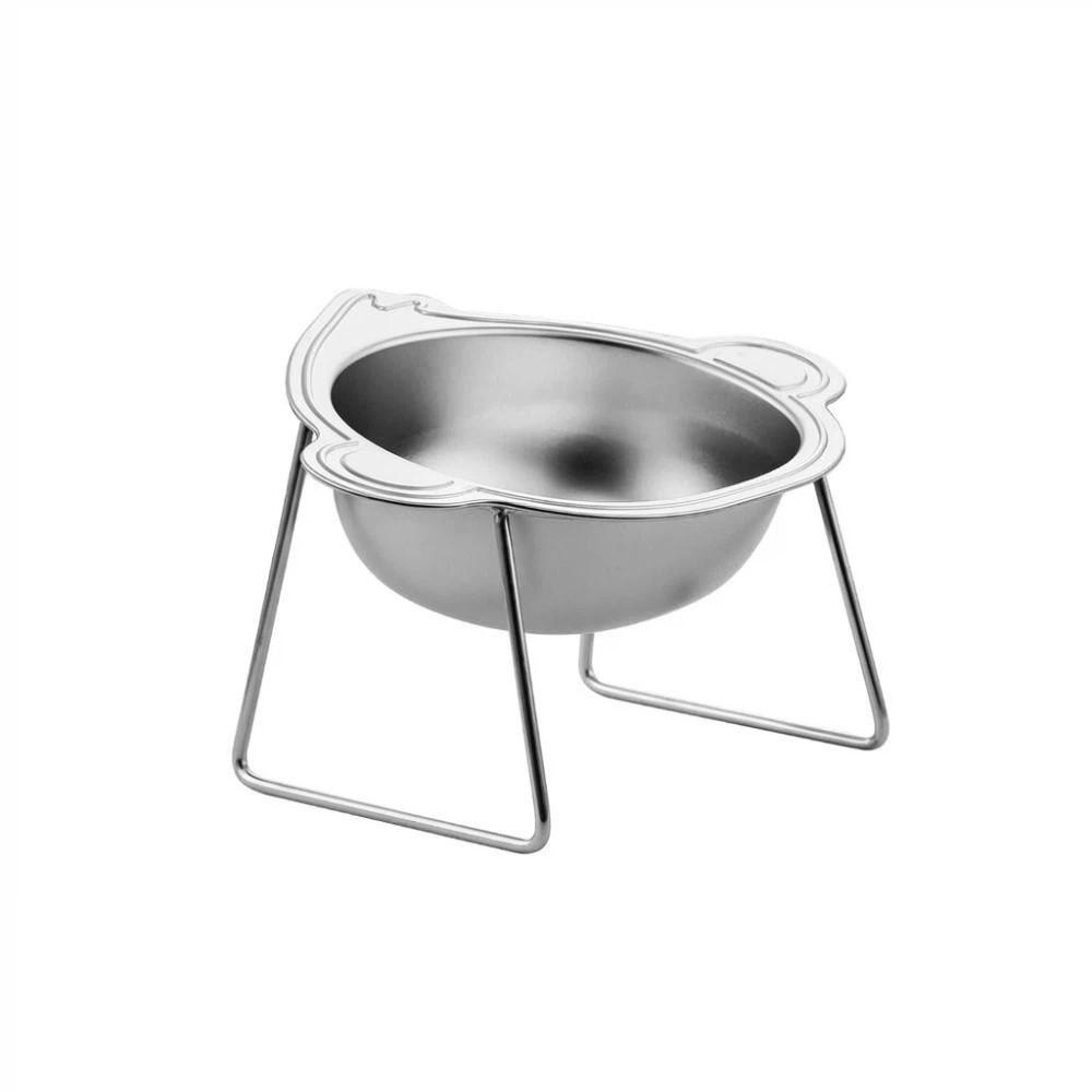 Monkey-shaped Raised Cat Bowls Stainless Steel Pet Feeder Container Wet Dry Food