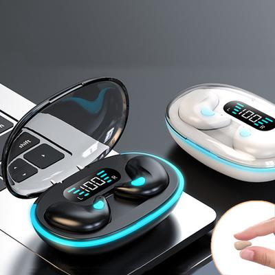 TWS Bone Conduction Sleep Special Bluetooth Headset With Digital Display Intelligent Noise Cancelling Long Endurance Headphones
