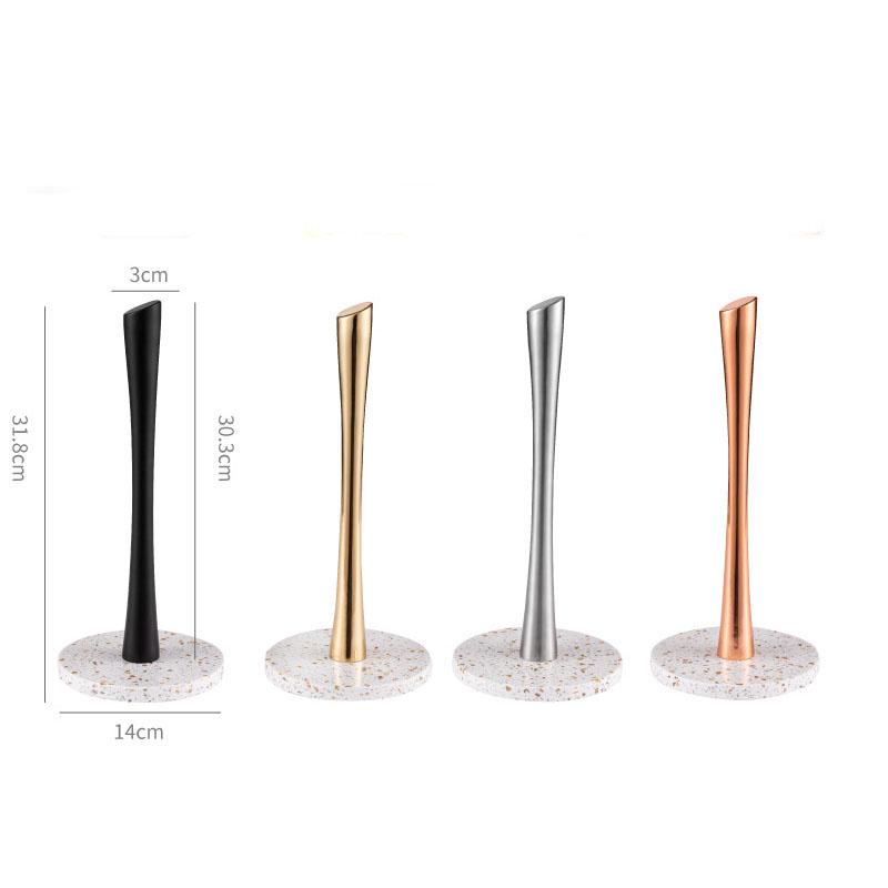 Marble Base Kitchen Paper Towel Holder Roll Paper Holder Punch Free Desktop Accessories Storage Shelf