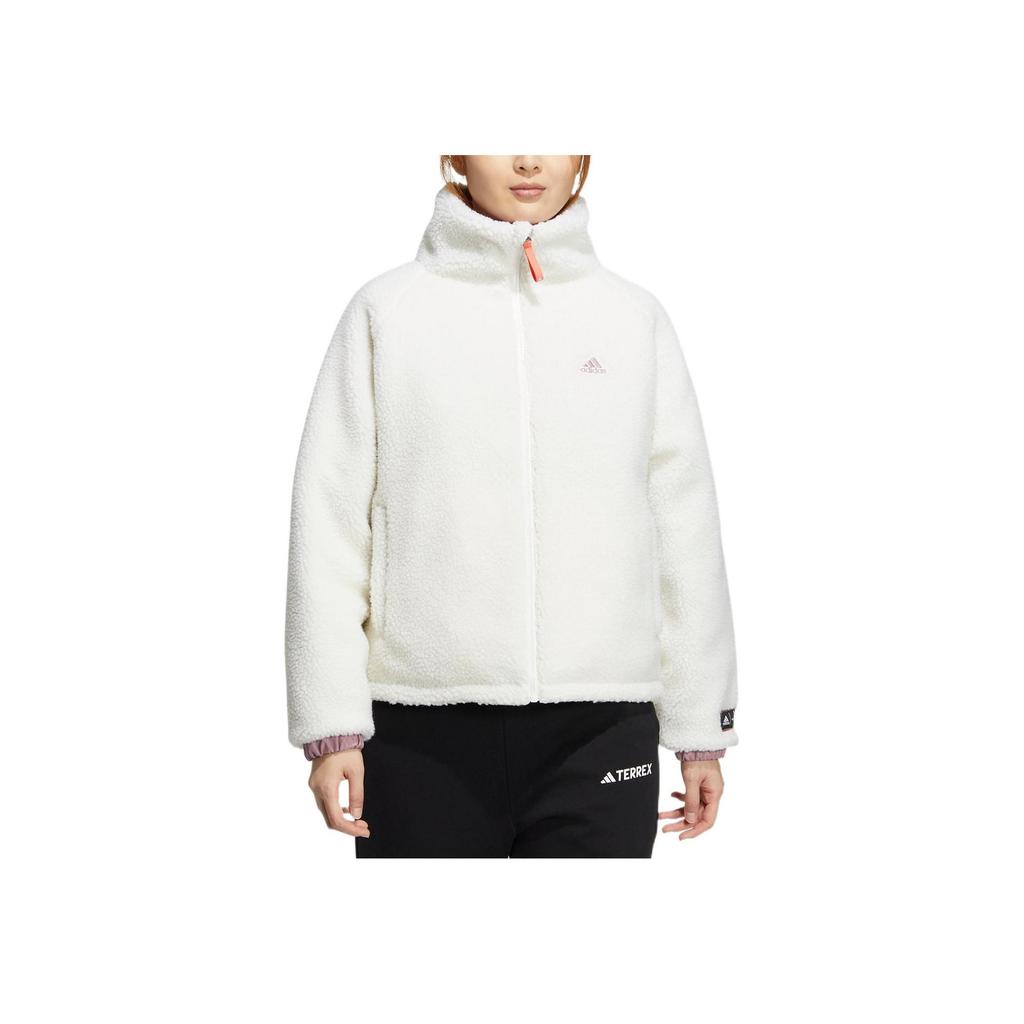 adidas Women's Reversible Sherpa Jacket Off White Female HY7217