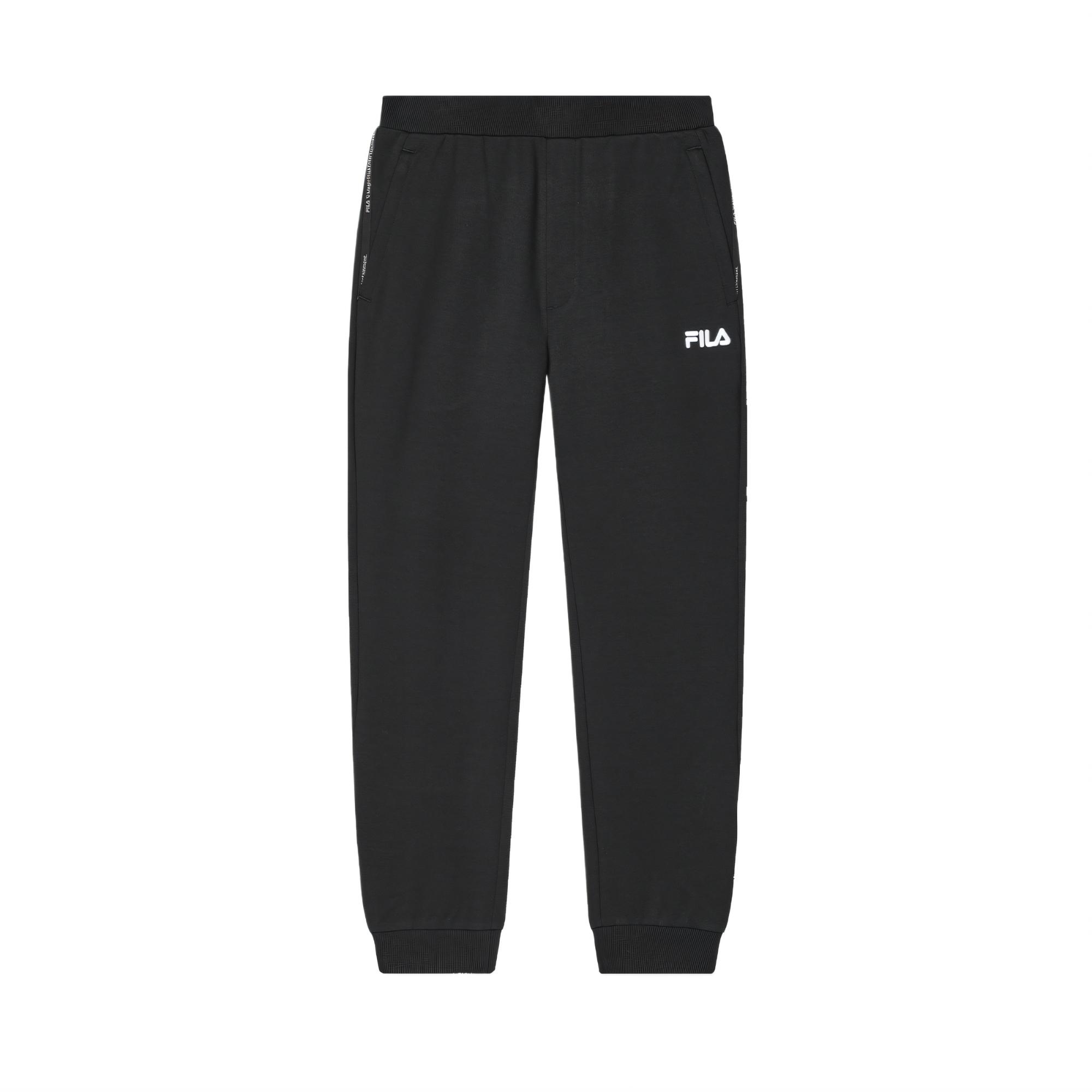 

FILA Solid Color Comfortable Soft Knitted Sports Pants Men Bottoms Black F51M429606ABK XXXL