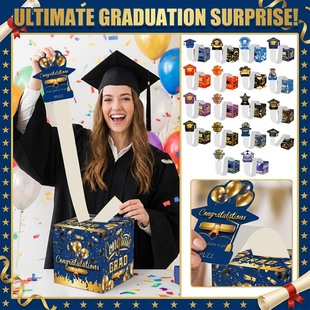 Graduation Theme, Money Gift Box, Party Game, Draw Money, Surprise Box Decoration, Paper Lottery Box