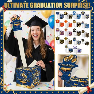 Graduation Theme, Money Gift Box, Party Game, Draw Money, Surprise Box Decoration, Paper Lottery Box