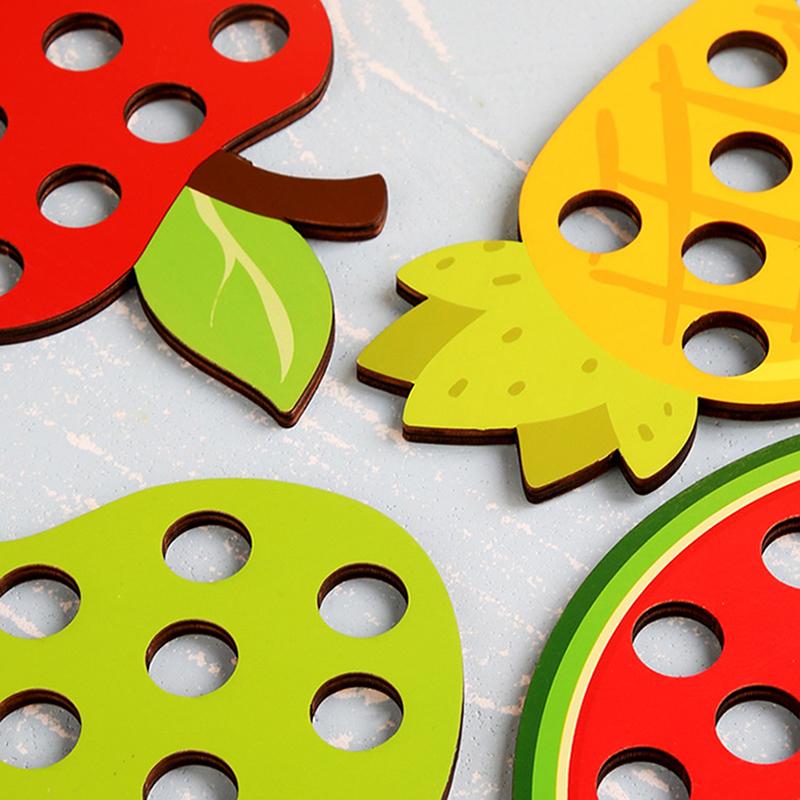 Lacing Threading Toy Eat Fruit Game Fine Motor Skills Educational Toys For Kids Gift