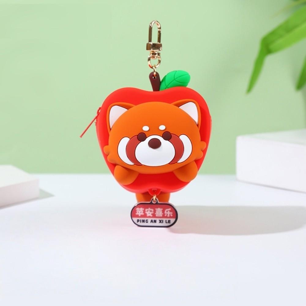 Wallet Panda Keychain Bamboo Silicone Earphone Bag Creative Red Panda Coin Purse  Bag Pendant