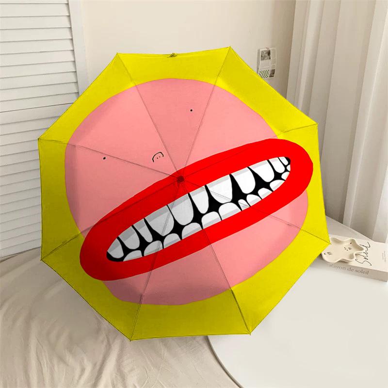 

1PC mouth teeth Umbrella-8-Rib Reinforced, Automatic Open, Lightweight & Durable, Cute Fashion Accessory for Outdoor-P55