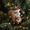 Plastic Fox Bear Pendant Colorful Christmas Resin Pendant Christmas Tree Decoration  Xmas