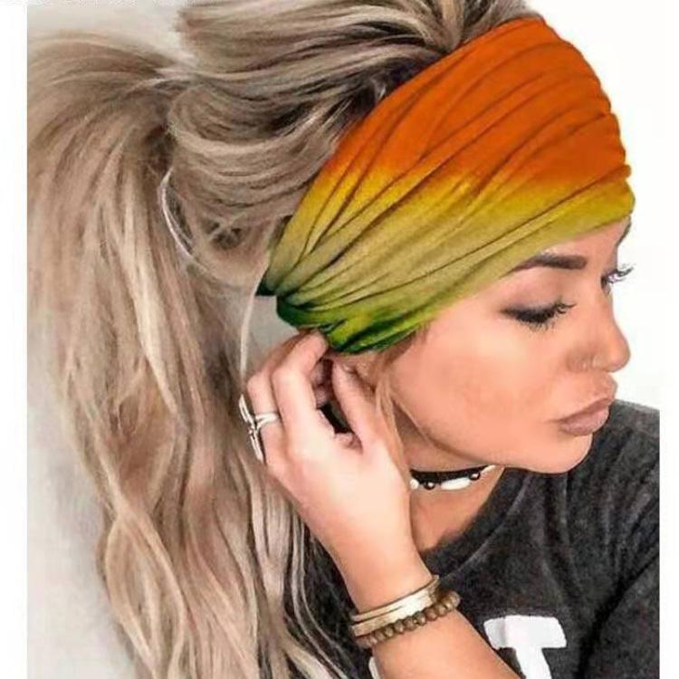 

Эластичная бандана из молочного шелка с градиентной расцветкой: Летняя влагопоглощающая спортивная повязка для йоги One Size