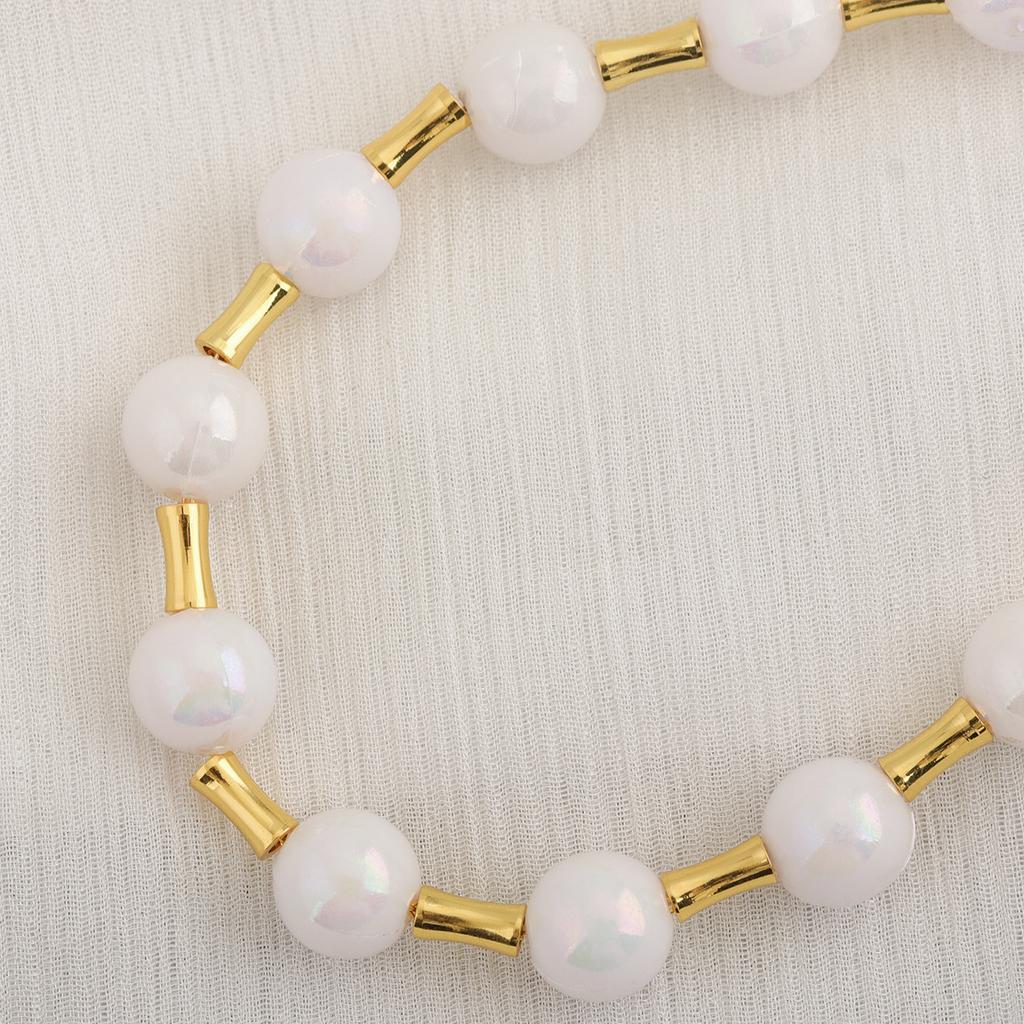 Fashion Asymmetric Pearl Gold Necklace Geometric Link Chain with OT Clasp Ins Aesthetic Streetwear Party Jewelry for Women