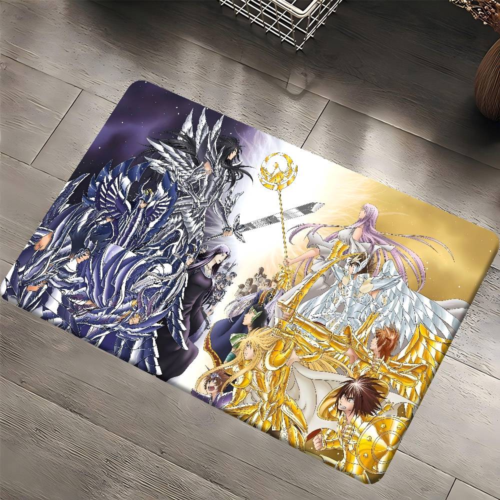 Anime Knights Of The Zodiac Door Mat Washable Non-Slip Living Room Sofa Chairs Area Mat Kitchen Doormat Area Rug