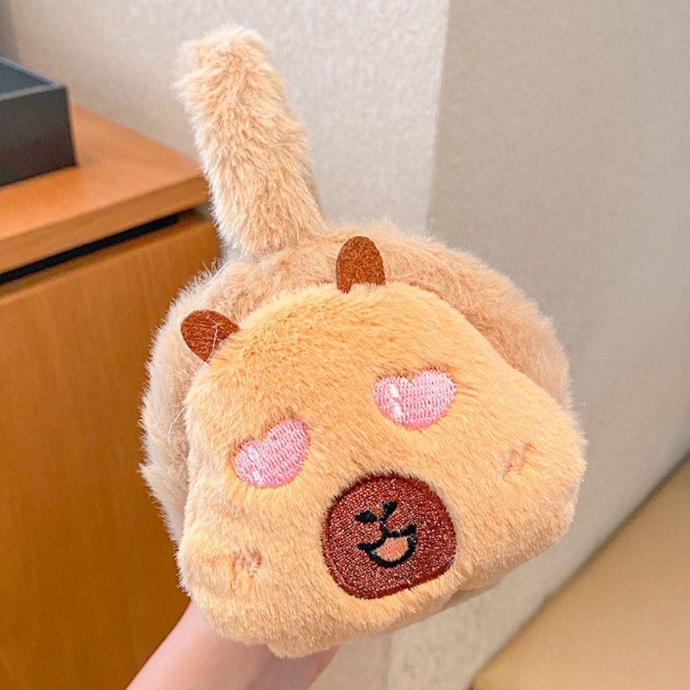 Windproof Animal Warm Earflaps Thicken Cute Ear Cover Capybara Plush Earmuffs  Winter Sport
