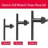 Comprehensive Accessory Set for Electric Drills: Key Chuck, Wrench, Bench Drill, Angle Grinder, and Impact Drill Tools.