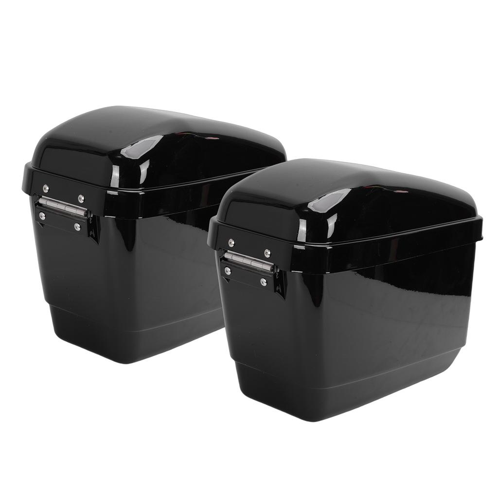 Motorcycle Hard Saddle Bags 45L with Lock Liner Mounting Kit Sturdy ABS Plastic   Motorcycle   Side Storage Box Glossy Black