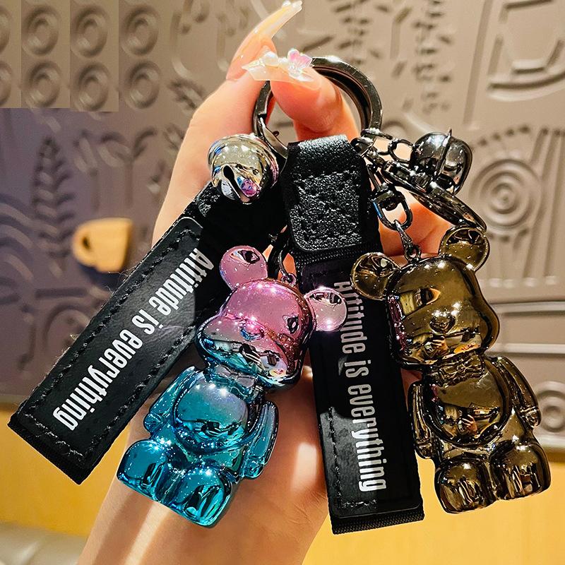 Cartoon Keychain Car Keyring Bear Pendant Key Ring Car Accessories