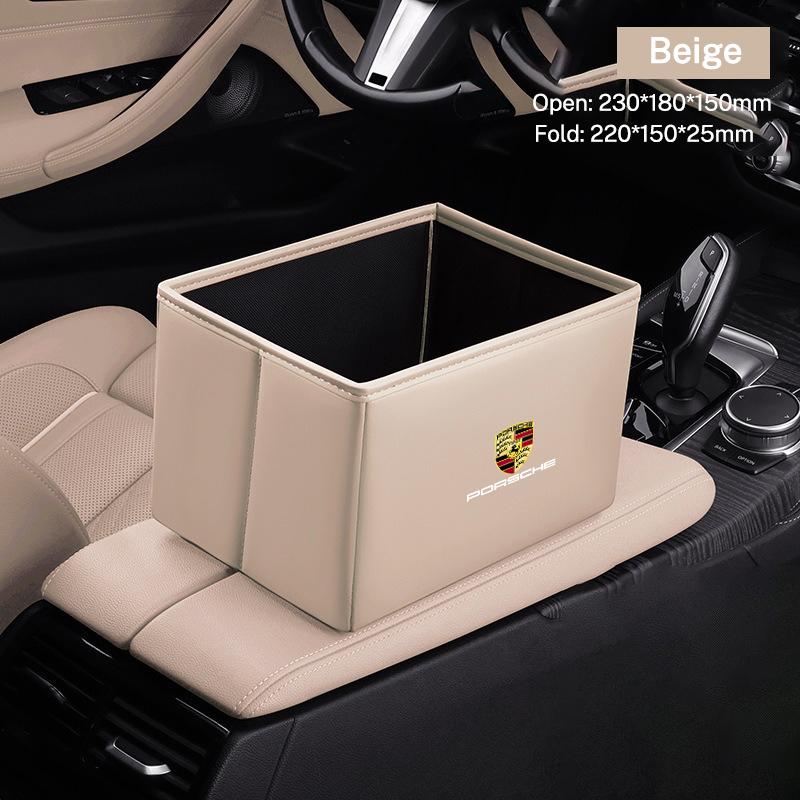 AFEBO1 Car Folding Durable Trash Can Convenient Installation For Porsche Cayenne Panamera Macan 911 718 Taycan Boxster Cayman 918 Pajun