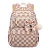 Set Zaino Scolastico in Velluto per Ragazze Adolescenti Zaino da Donna Patchwork con Fiocco alla Moda Zaino per Studenti Borsa per Libri Carina