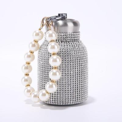 300ml Creative Diamond Thermos Bottle with Chain Stainless Steel Vacuum Flask Mug Gift for Women Water Bottles