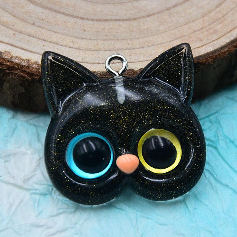 Colorful Resin Red Panda Heterochromia Earrings & Keychain Pendant