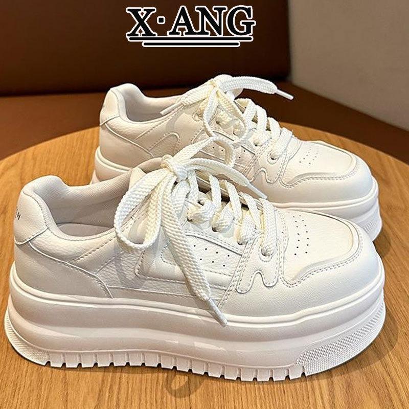 

Thick-soled heightening women s shoes leather board shoes spring and summer new versatile little white shoes children s casual sports shoes 40