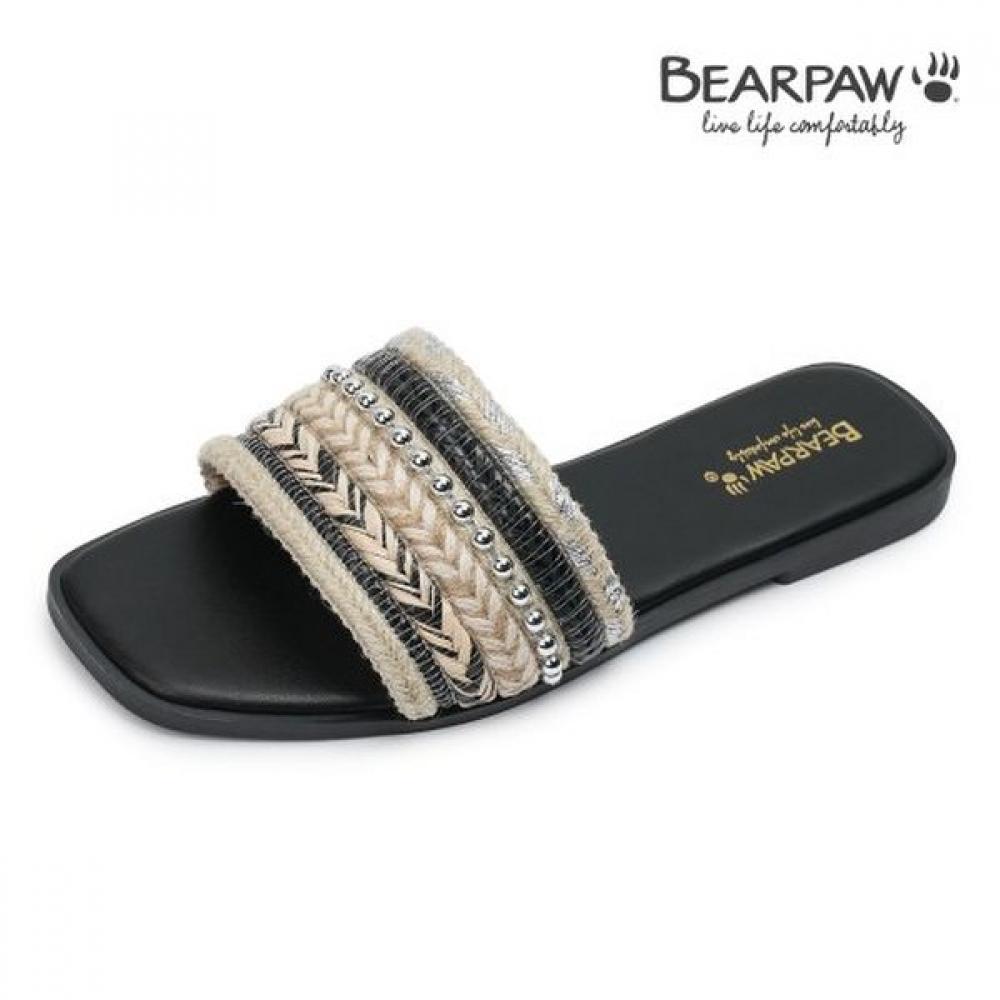 Bearpaw Evie Women S Rattan Stud Square Toe Slipper K2983001rb blacks/250