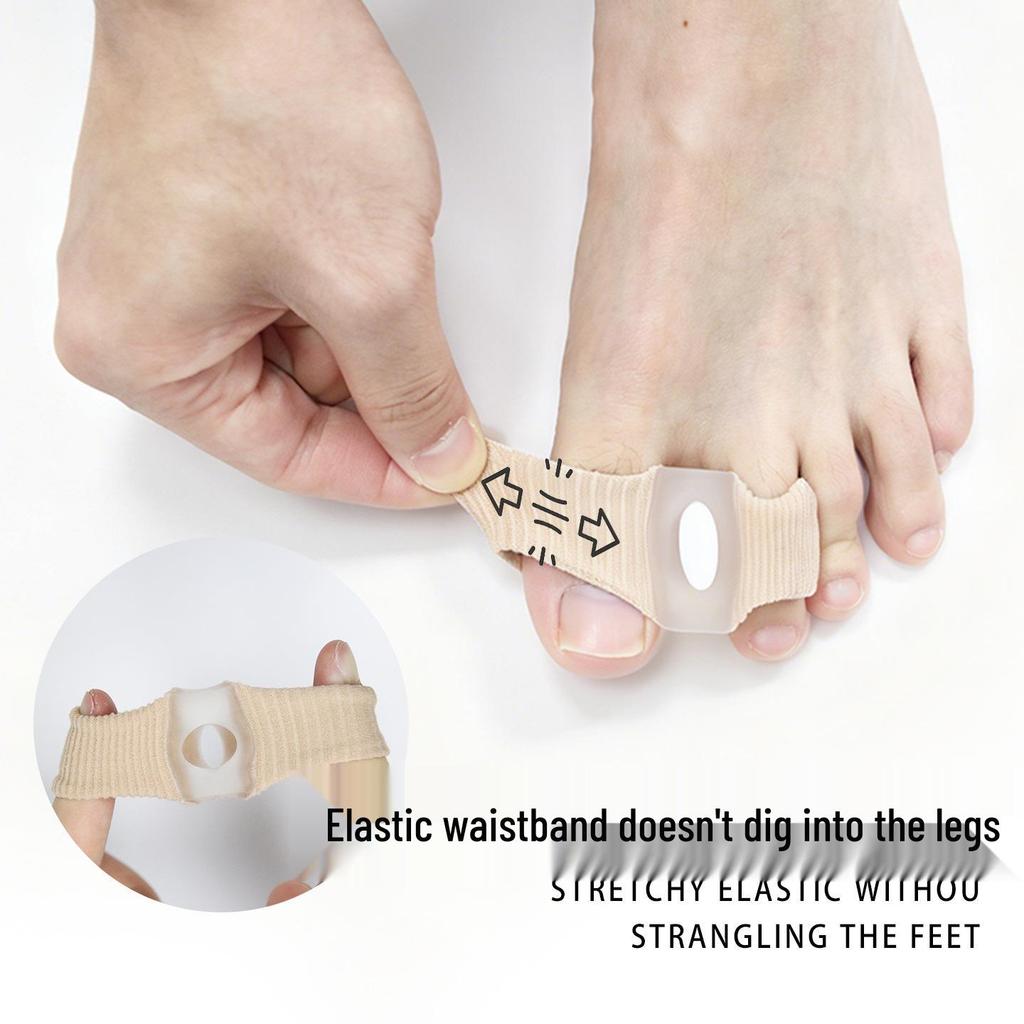 Elastic Perforated Fabric Toe Sleeve and Adjustable Bunion Separator with Transparent Silicone Cap