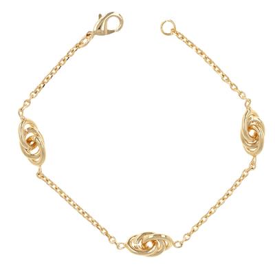 [R4022] - Gold Plated Bracelet 'Forçat Double Antillais' Gold - 13x7 Mm