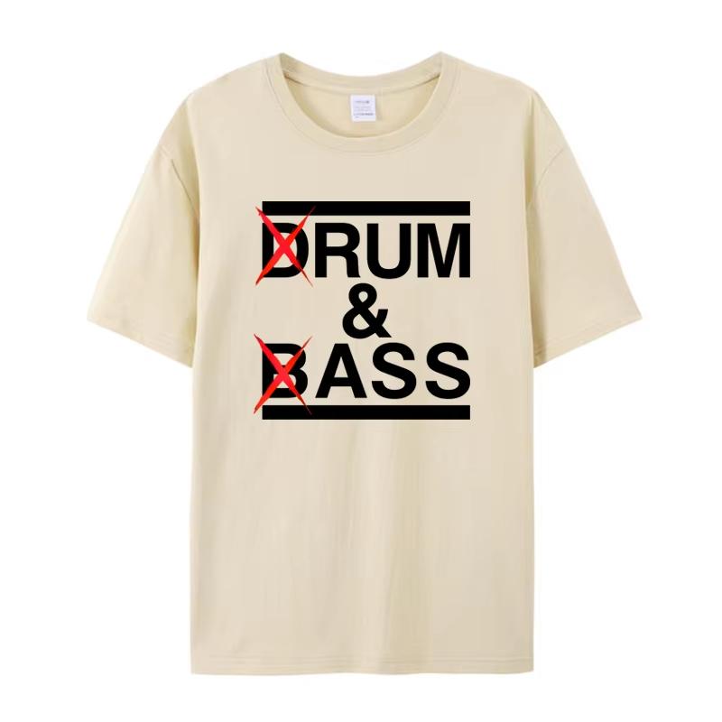 Funny Drum & Bass / Rum & B-Ass Lovers Drummer Leisure Men's T-Shirt Clothing Women Cotton Short Sleeve Tees Casual Vintage Tops