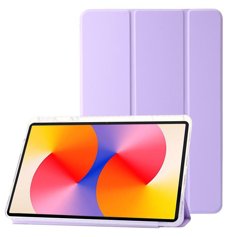 

Роскошный прозрачный кожаный чехол-книжка для планшета Huawei MatePad SE 11 2024, чехол с держателем для ручек, откидная подставка, прозрачная задняя крышка, противоударный защитный чехол MatePad SE 11 2024 фиолетовый