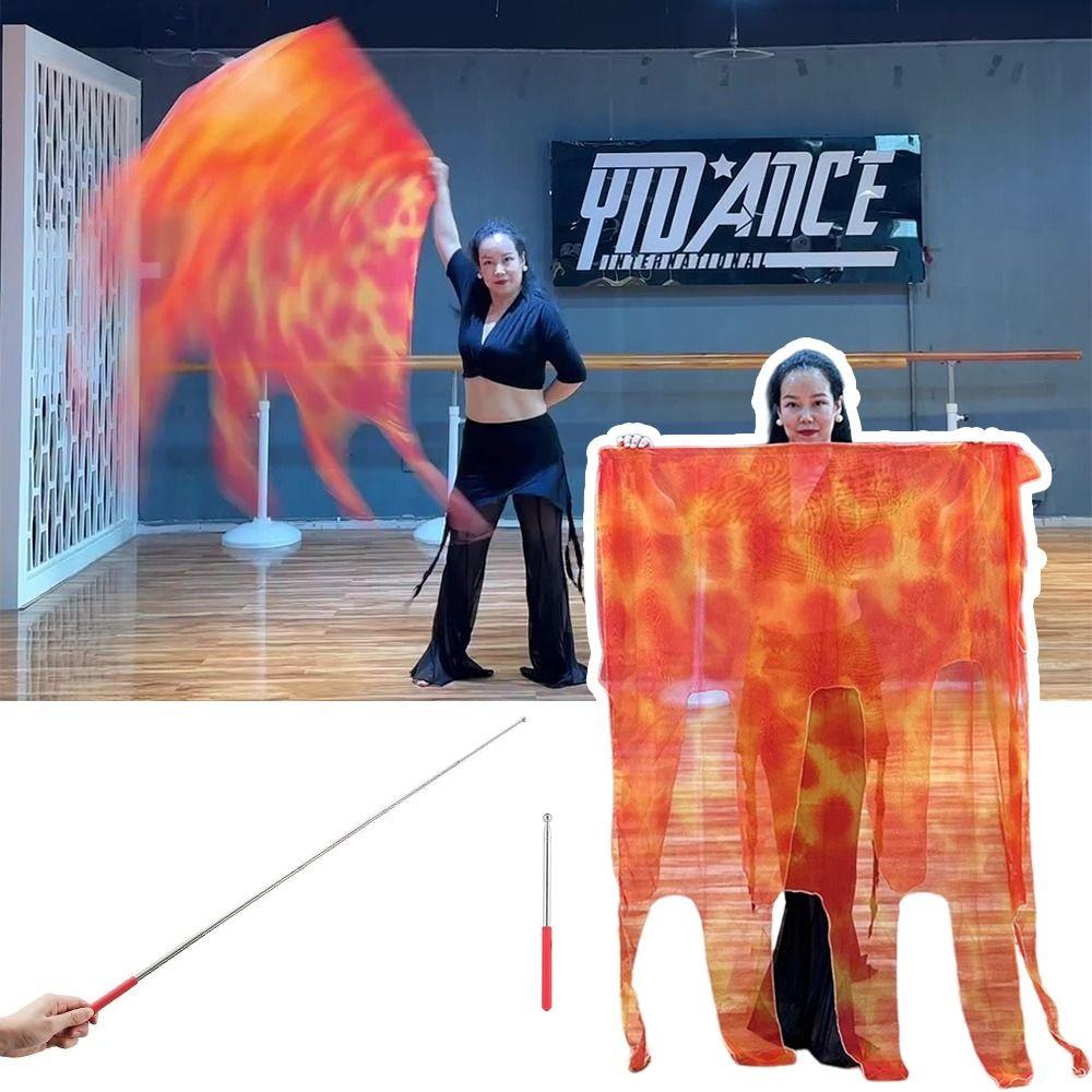 Scalable Rods Semi-circular Flags with Telescopic Sticks Colorful Scarves Flag  Dance Party