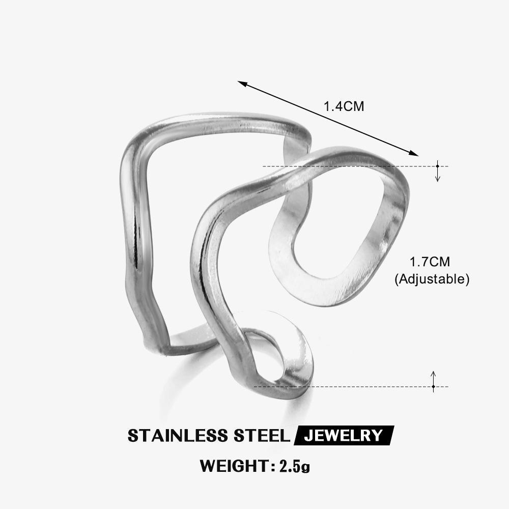 Lats Fashion Geometric Open Ring Stacked Irregular Ring For Women Party Festival Accessories