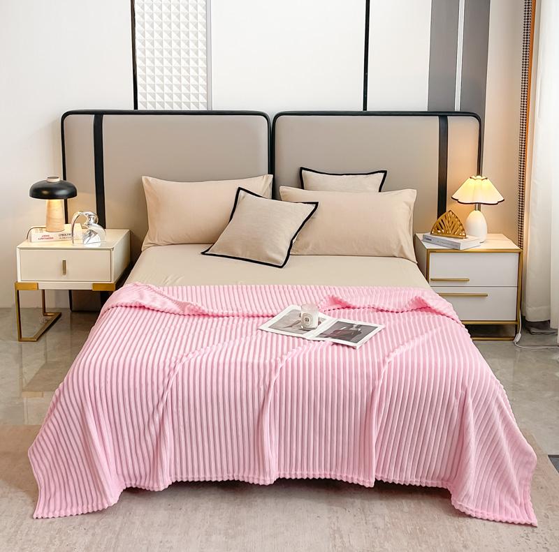 Gray Striped Autumn Throw Blanket Soft Solid Color Winter Bedroom Warm Bed Blanket Home Hotel Travel Portable Blankets Full Size