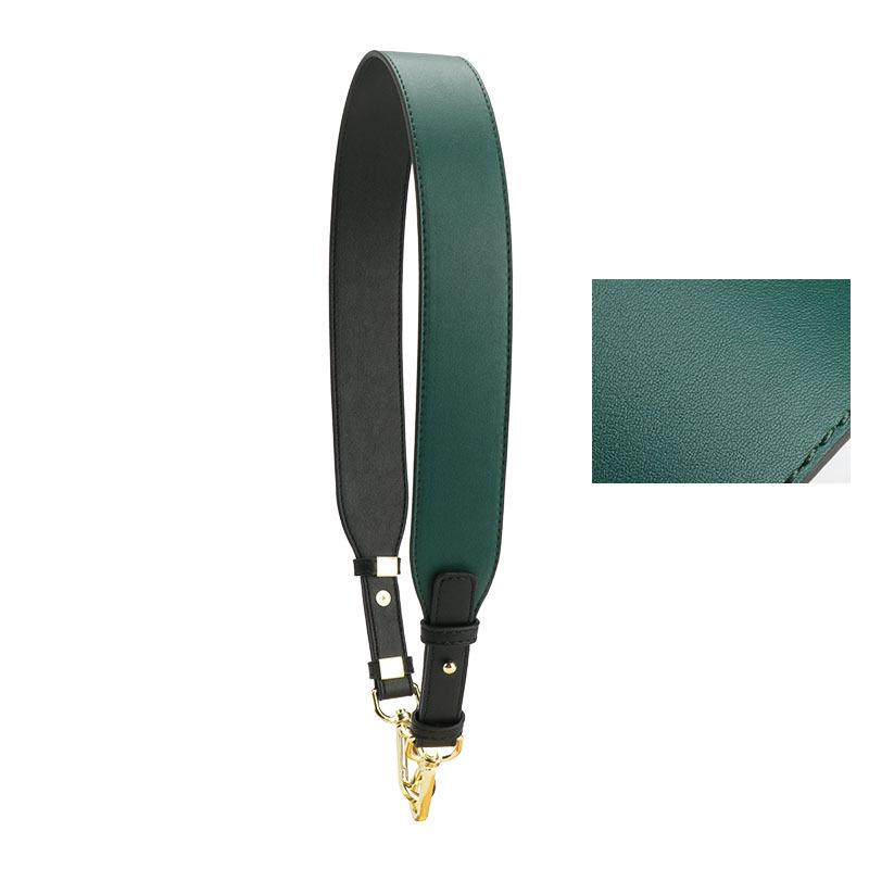 Versatile Black Cowhide Bag Strap: Wide, Solid Color Shoulder Strap Accessory