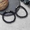 Volcanic Stone Dumbbell Couple Bracelet - Handmade Beaded Jewelry