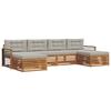 Outdoor Sofa Set 6 Pcs Natural and Light Grey Solid Acacia Wood
