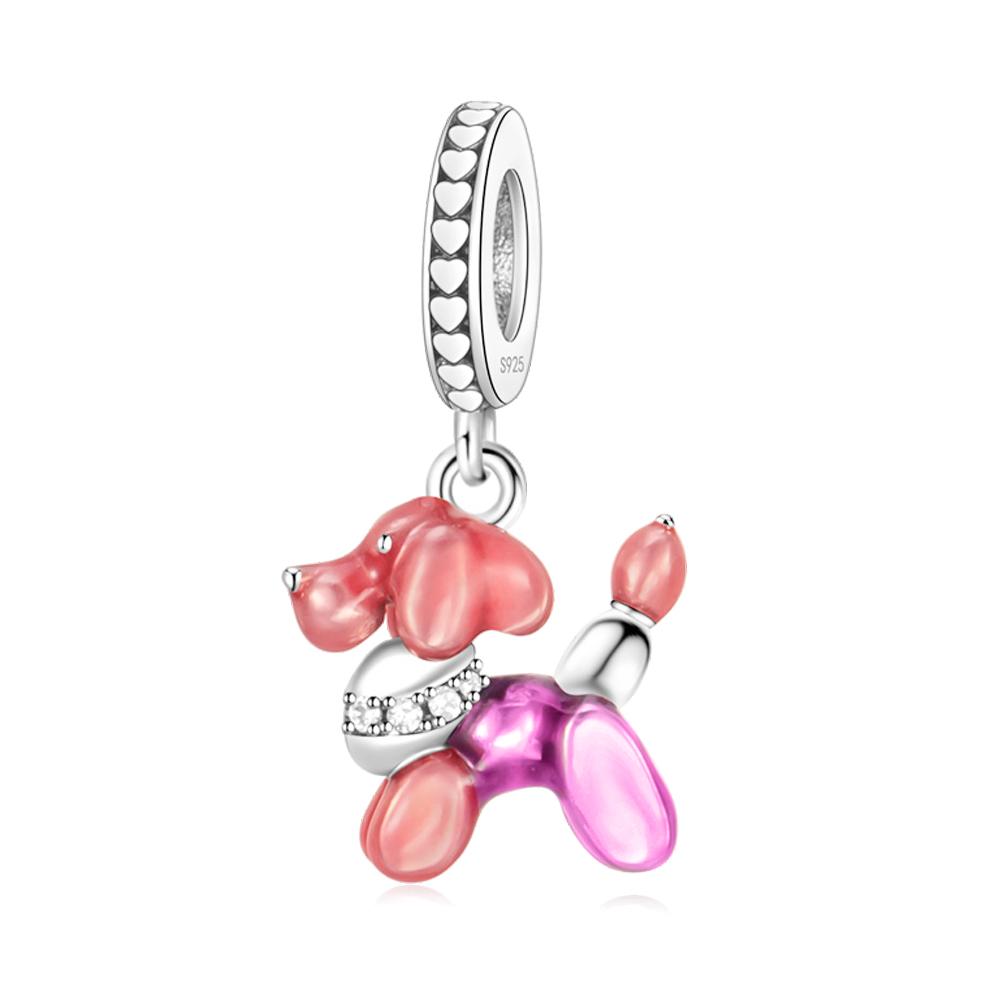 Copper Puppy Beads & Moon Cat Dangle Charm Fits Bracelet Cute Pet Pendant Jewelry Accessories Gifts