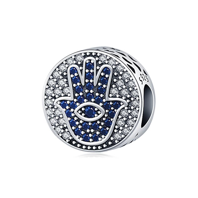 925 Silver Charms Beads Devil's Eye Fatima's Hand Cross Beads Fit Original Bracelet Women DIY Jewelry Gifts