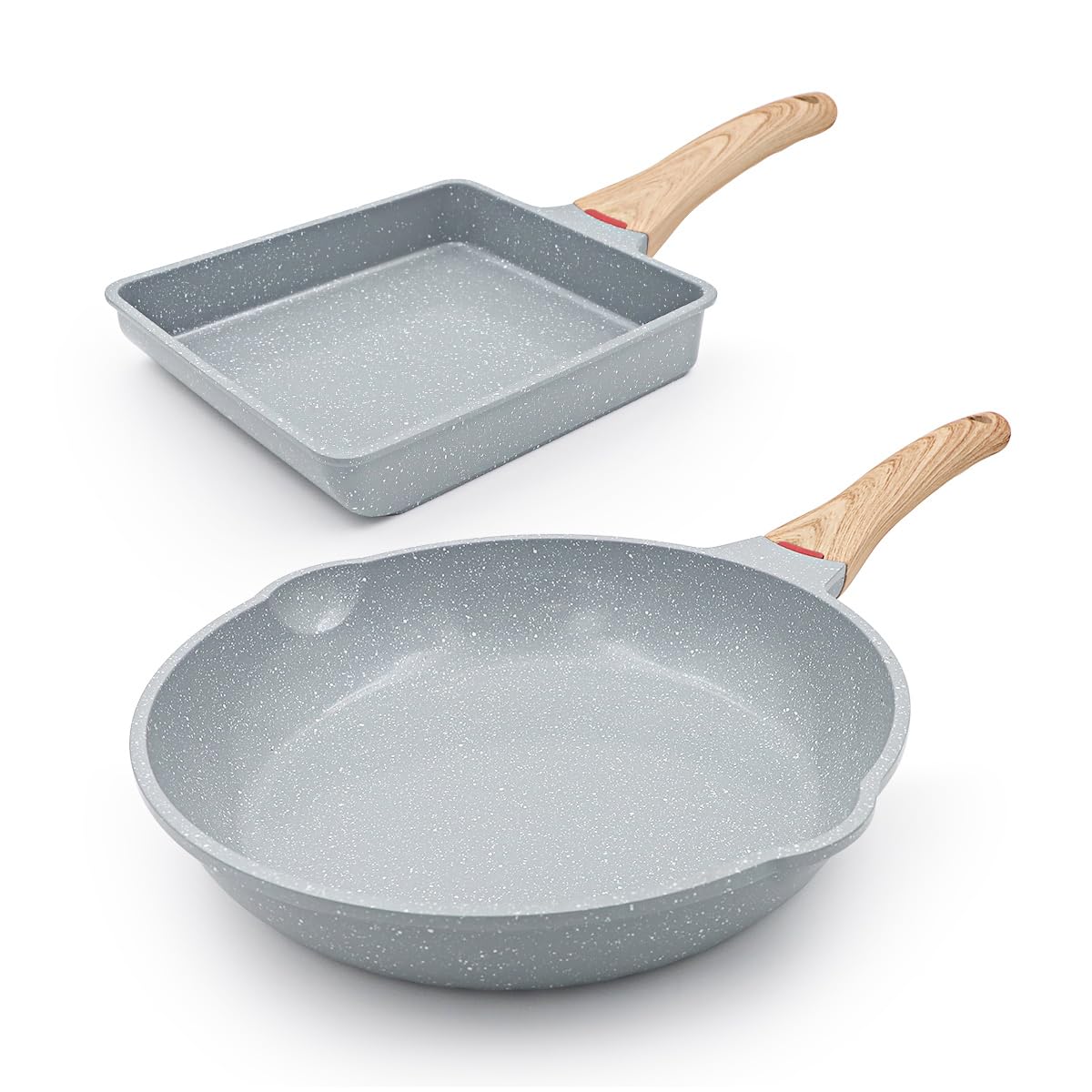 

RANXINGST Сковорода IH Газ Алюминиевая Сковорода Керамическая 26 см Сковорода для Жарки Яиц Легко Компактная Синий Набор из 2 штук, & Совместимая, Набор, Покрытие, & синий