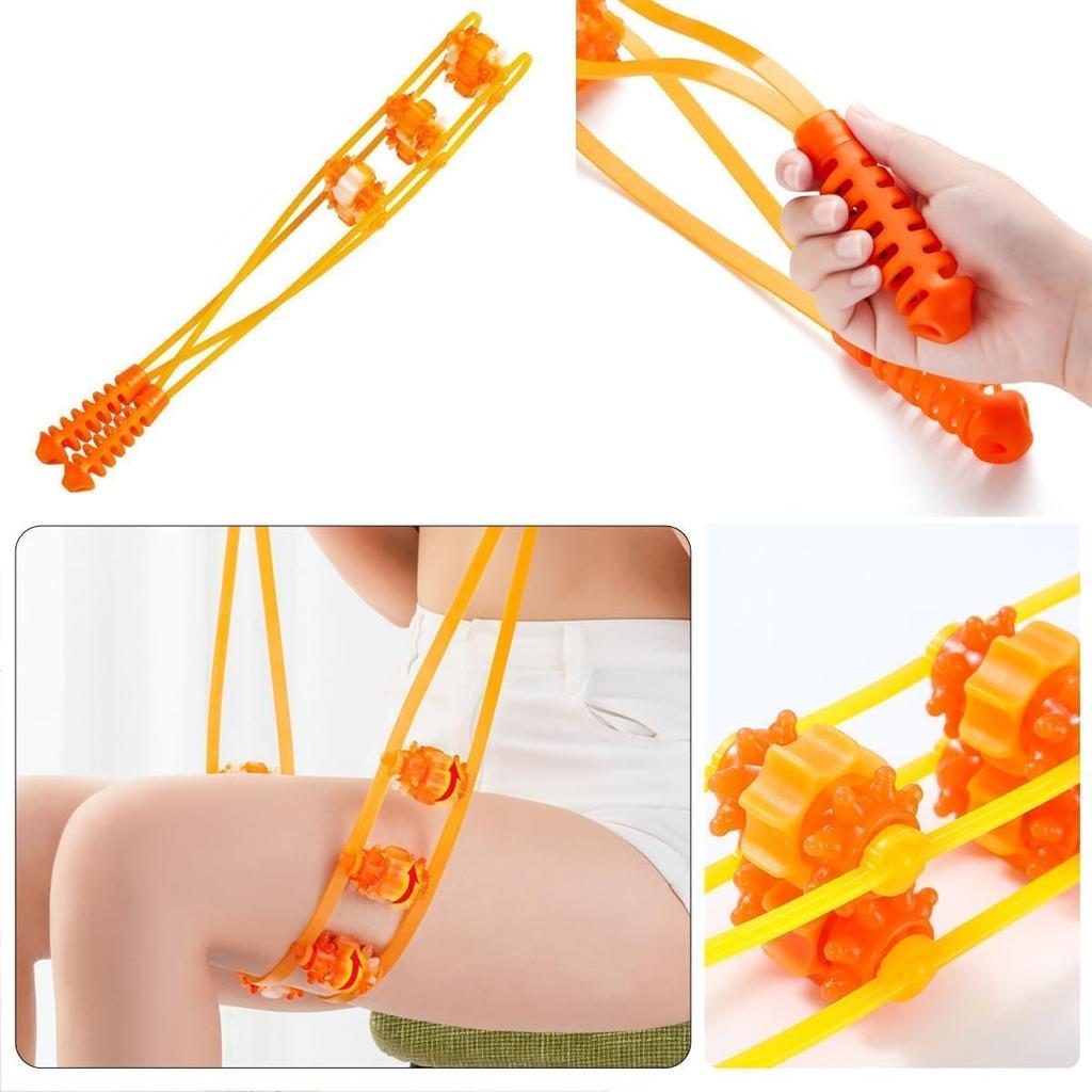 18 Rounds of Back Massage Roller Rope, Professional Self Massage Tool, Portable Manual Massage Belt for Back, Neck and Leg Pain