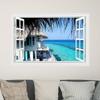 Condessacity Wall Window Painting Style Wallpaper Window Holiday Bathroom Window Stylish Wallpaper Living Wall Waterproof Sticker Stickers, Poster,
