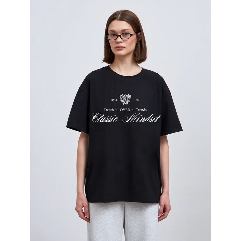 Western Style New Fashion Casual Loose round Neck Print Letters T-shirt Top Printed T-shirt Top