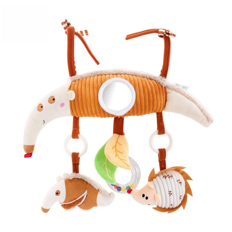 Jouets d'arche pour poussette de bébé Jouet suspendu d'activité pour siège auto Peluche douce pour bébé avec son Carillon éolien Poupées pour bébé Cadeau pour nouveau-né
