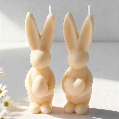 DIY Rabbit Candles Mold Easter Bunny Egg Epoxy Resin Form Mould  Soap Candle Making Supplies